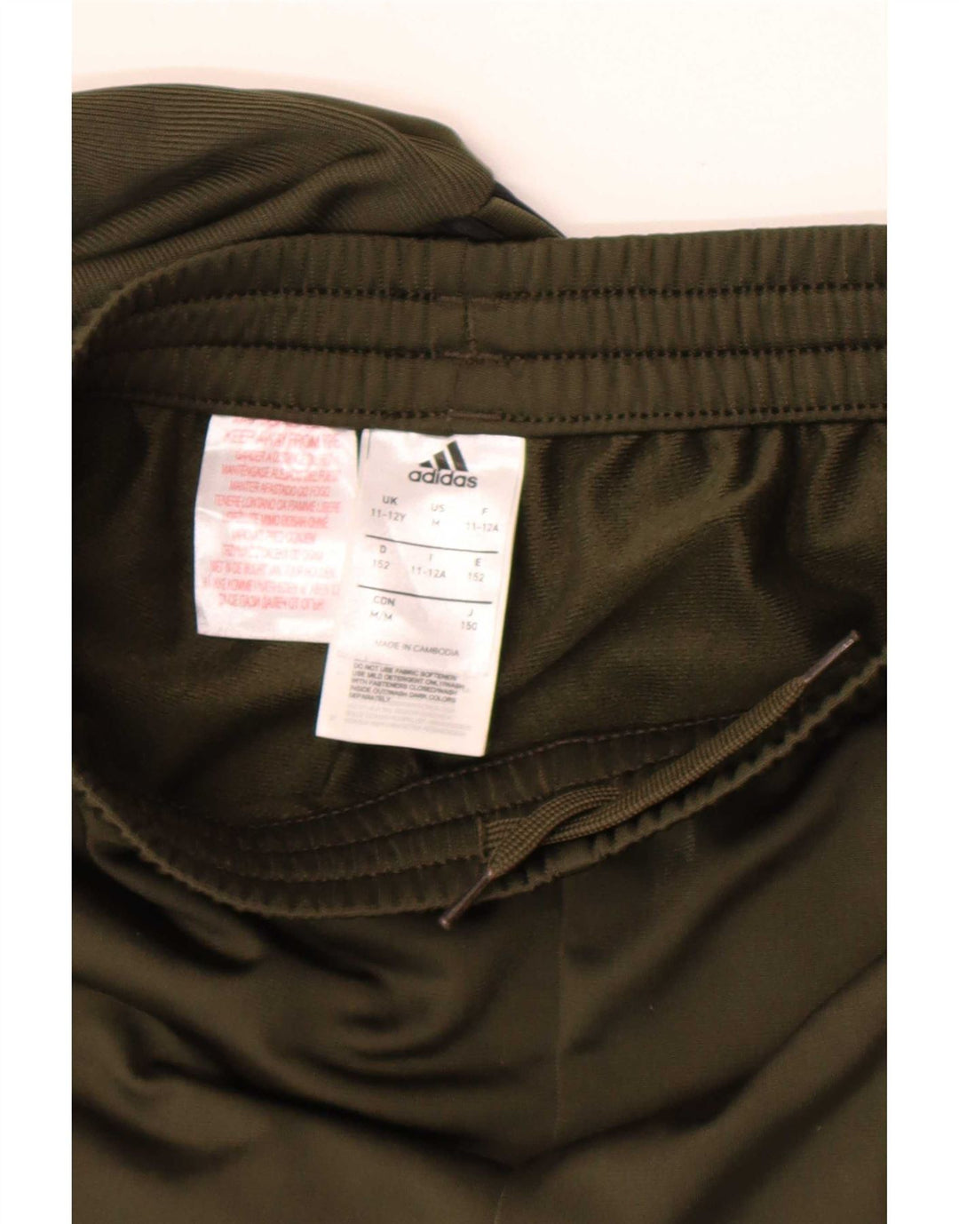Calças de treino Adidas meninos 11-12 anos cáqui poliéster