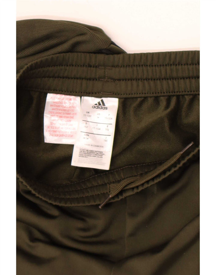 Calças de treino Adidas meninos 11-12 anos cáqui poliéster