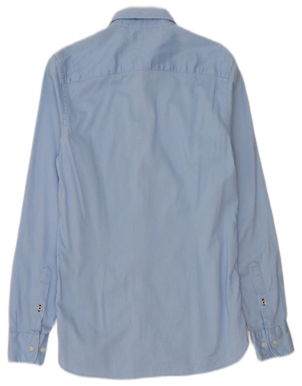 Camisa masculina Tommy Hilfiger Slim Fit XS azul algodão