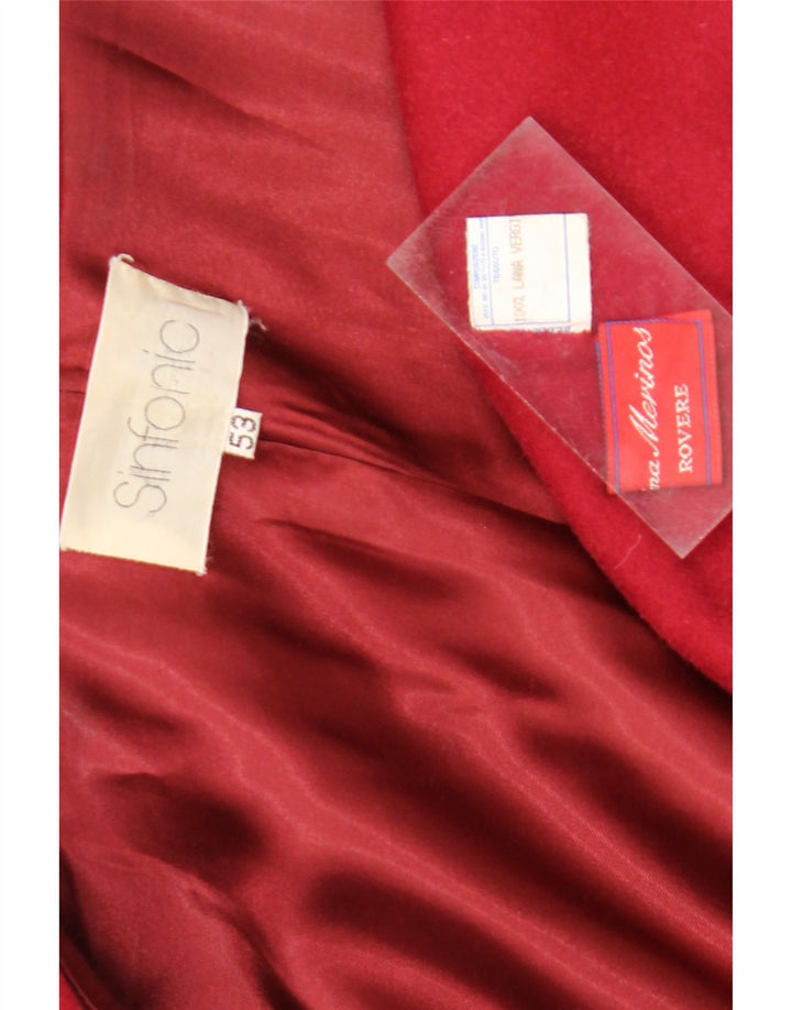 Sobretudo oversized feminino vintage IT 53 2XL lã vermelha