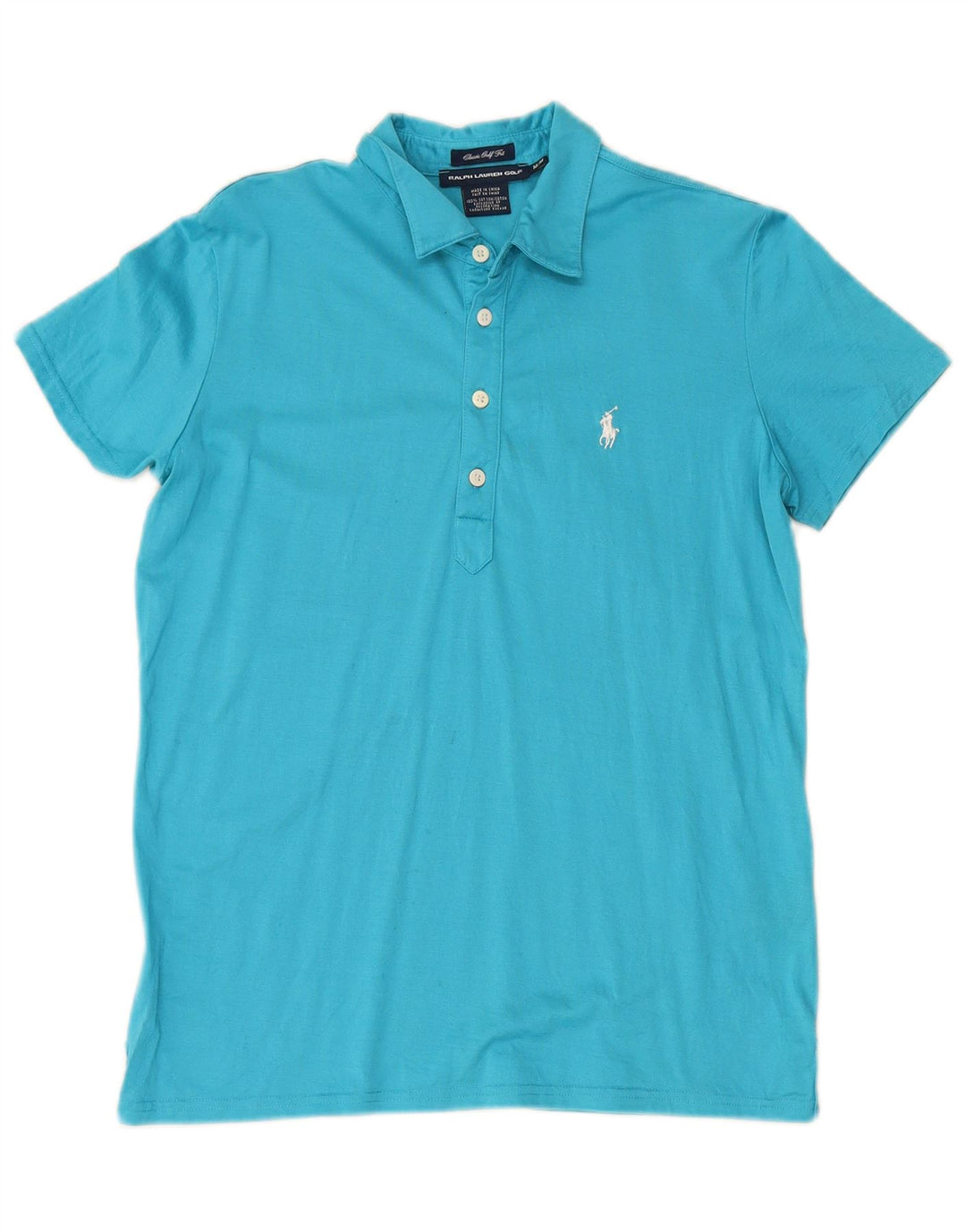 POLO RALPH LAUREN Camisa polo feminina de ajuste clássico Reino Unido 12 algodão azul médio