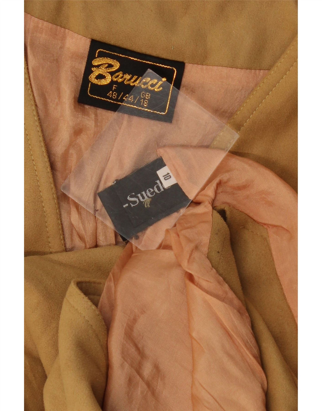 Colete feminino VINTAGE de camurça UK 18 XL bege