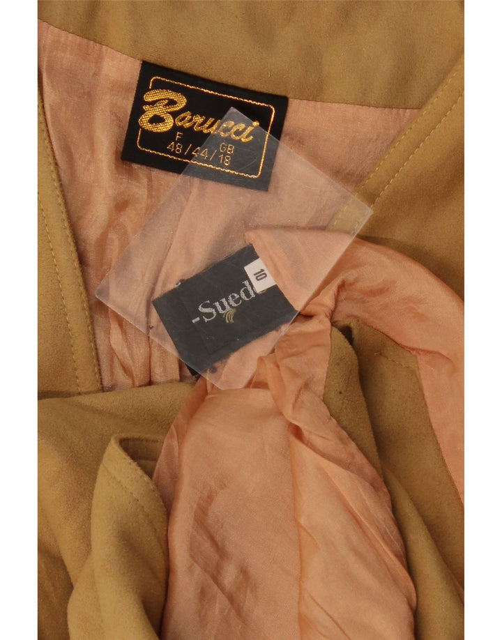 Colete feminino VINTAGE de camurça UK 18 XL bege