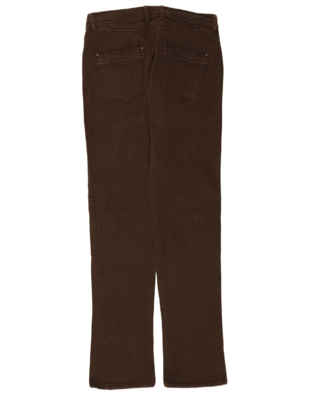 Jeans retos femininos Sisley IT 44 médio W30 L34 algodão marrom