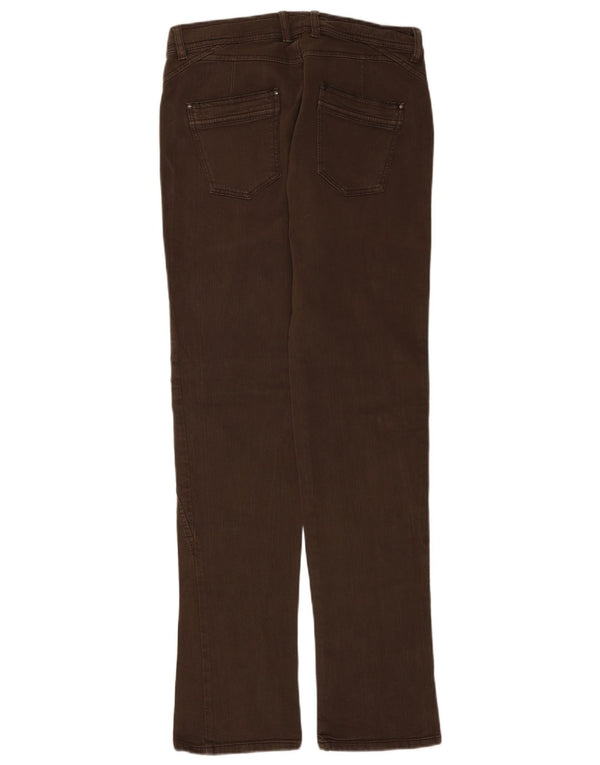 Jeans retos femininos Sisley IT 44 médio W30 L34 algodão marrom