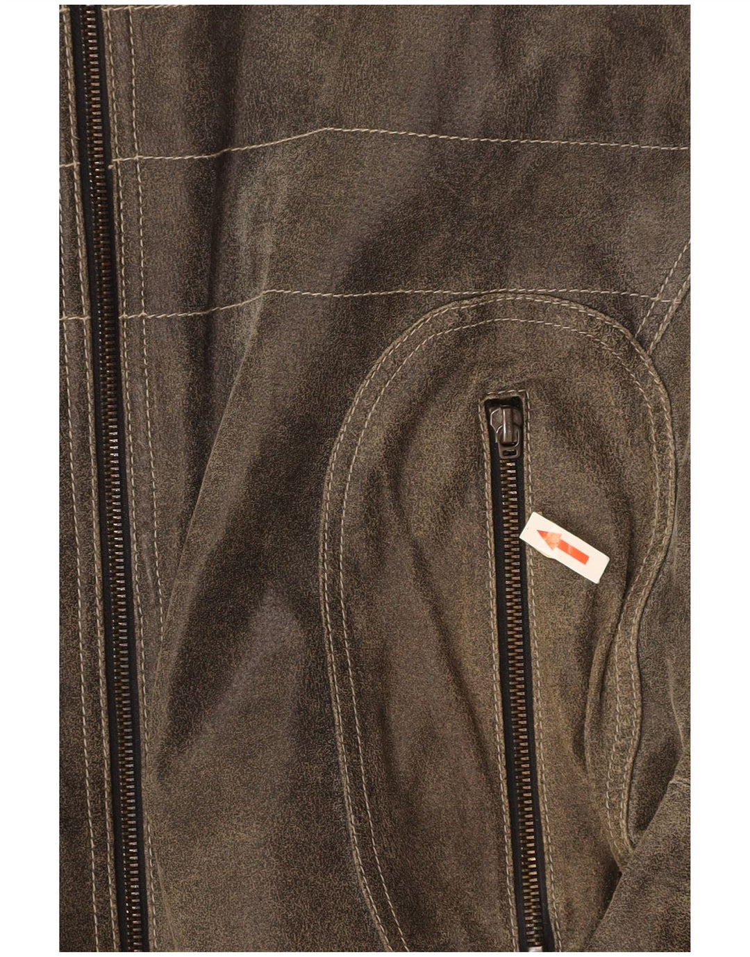 Jaqueta de couro masculina EXPLORER UK 40 grande couro cinza colorblock