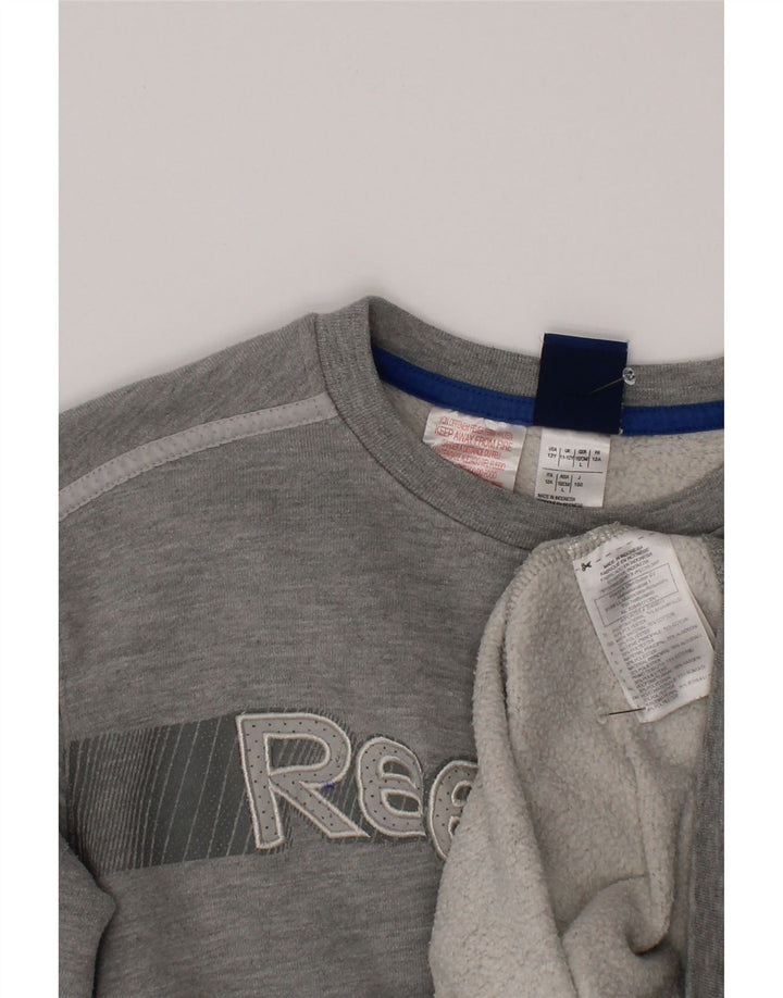 Suéter gráfico Reebok Boys Graphic 11-12 anos algodão cinza