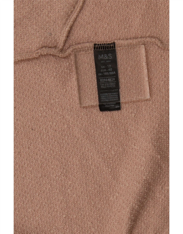 Marks & Spencer Suéter feminino Longline Open Cardigan Reino Unido 12 Médio Rosa