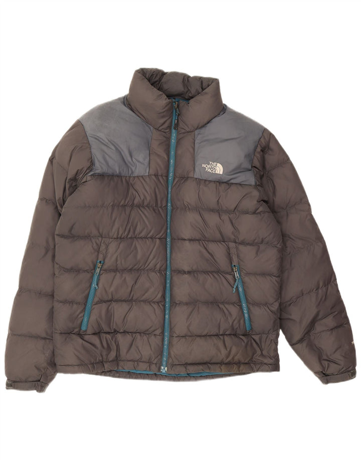 Jaqueta acolchoada masculina The North Face UK 38 cinza médio colorblock nylon