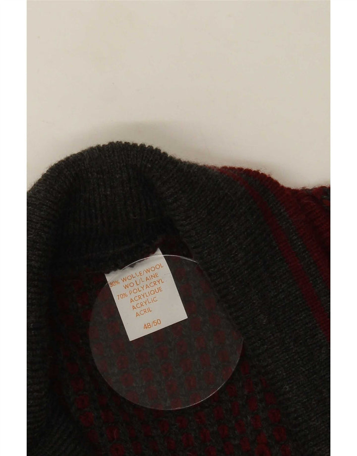 Suéter Cardigan Masculino Vintage IT 48/50 Lã Borgonha Média