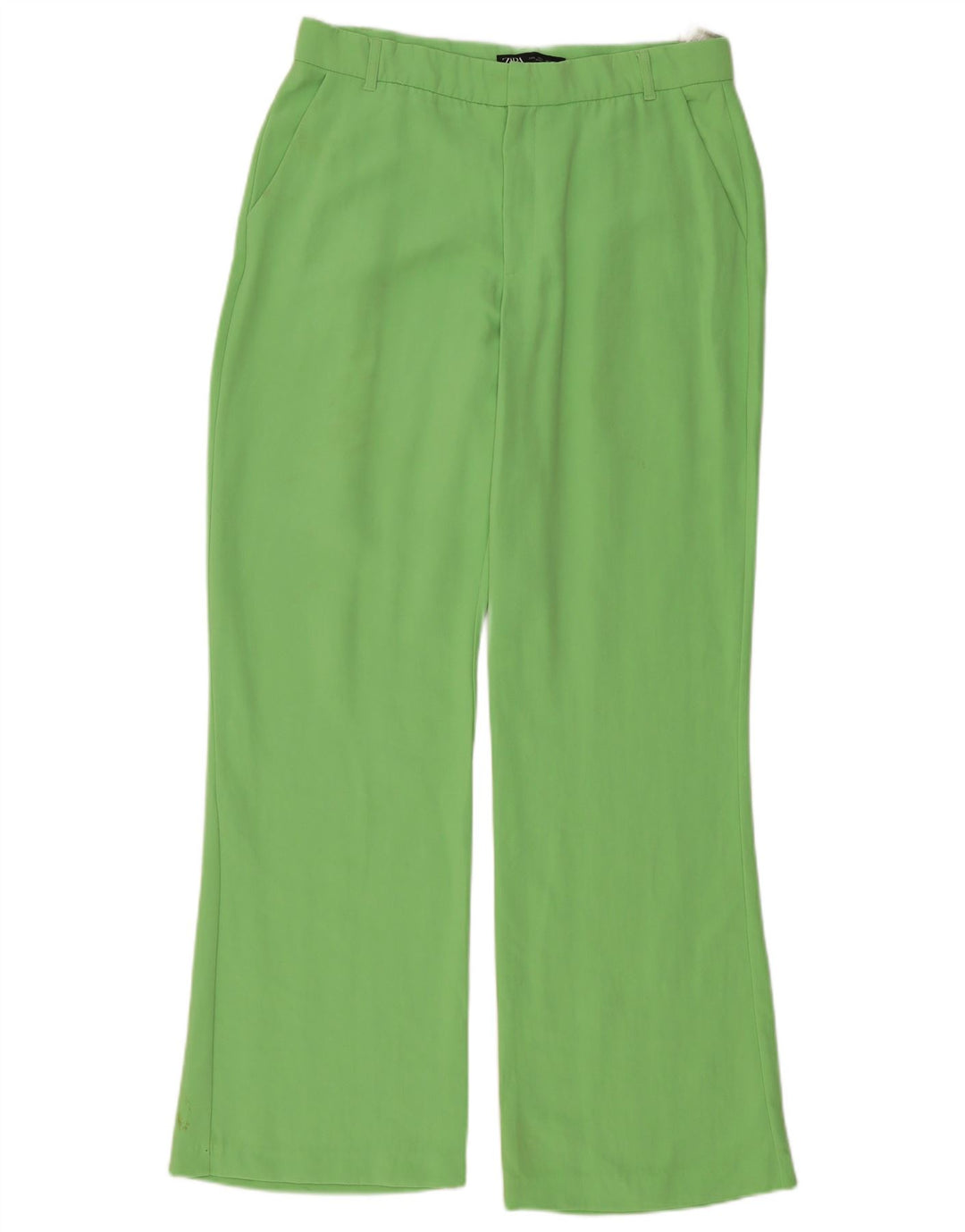 Calça Chino Reta Feminina Zara Grande W34 L33 Verde Poliéster