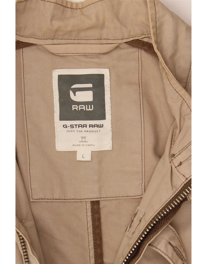 Jaqueta bomber masculina G-Star UK 40 grande algodão bege