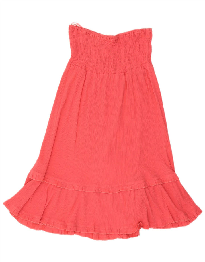 Vestido feminino Marks & Spencer sem alças Reino Unido 12 algodão vermelho médio
