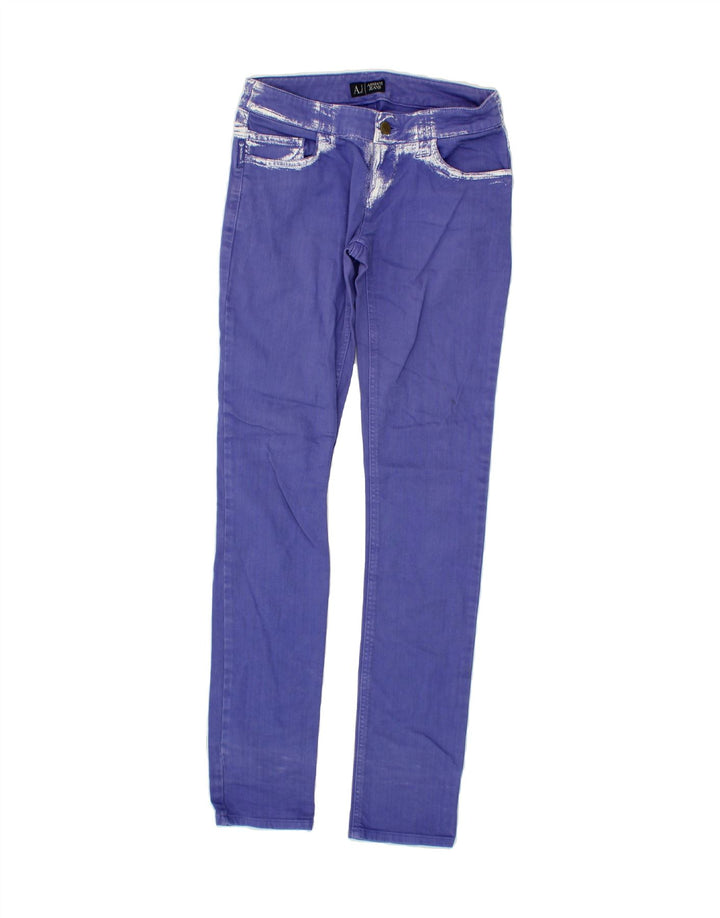 ARMANI Womens Skinny Jeans W25 L31 Purple Cotton Vintage Armani and Second-Hand Armani from Messina Hembry 