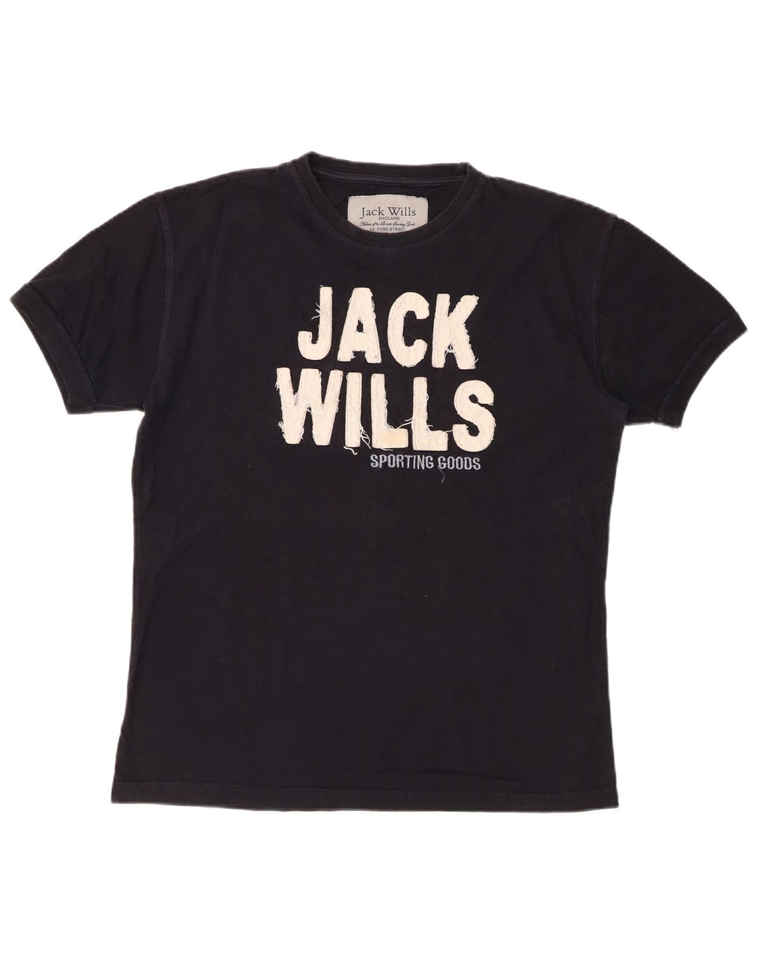 JACK WILLS Camiseta masculina gráfica Top médio algodão preto