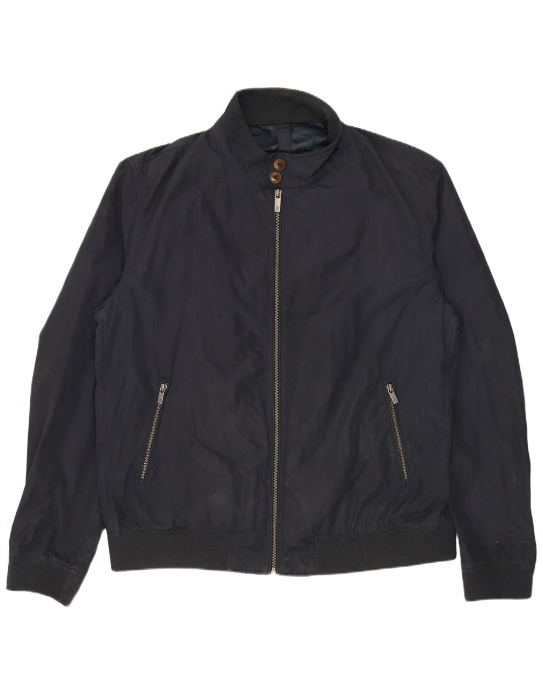 Jaqueta bomber masculina Massimo Dutti UK 44 2XL poliéster azul marinho