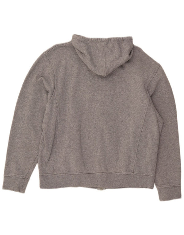 Suéter feminino Fila com capuz e zíper gráfico 2XL algodão manchado cinza