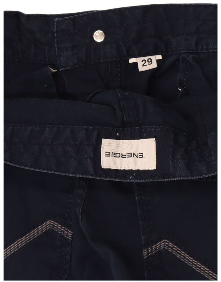 ENERGIE Mens Chino Shorts W29 Pequeno Azul Marinho