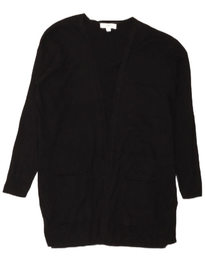 Marks & Spencer Suéter feminino Longline Open Cardigan Reino Unido 16 Grande Preto