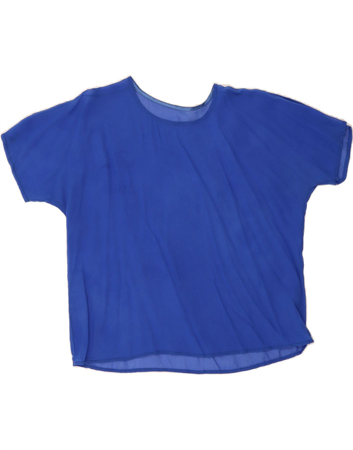 VINTAGE Womens Blouse Top UK 18 XL Blue Vintage Vintage and Second-Hand Vintage from Messina Hembry 