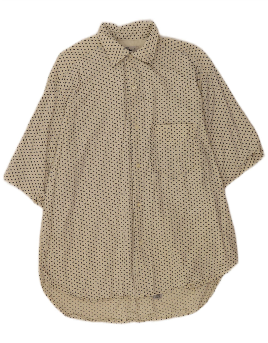 Camisa masculina Replay de manga curta bege médio algodão manchado