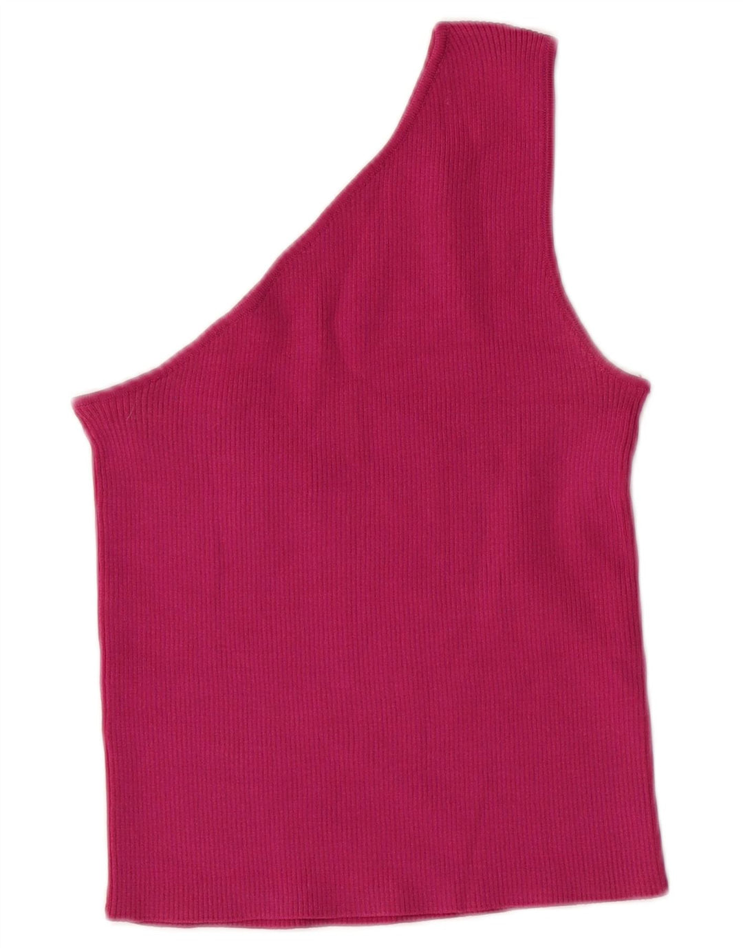 ZARA Top feminino curto de um ombro Reino Unido 8 pequeno rosa nylon