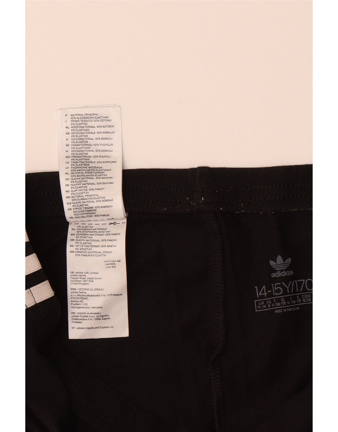ADIDAS Girls Leggings 14-15 Years  Black Cotton Vintage Adidas and Second-Hand Adidas from Messina Hembry 