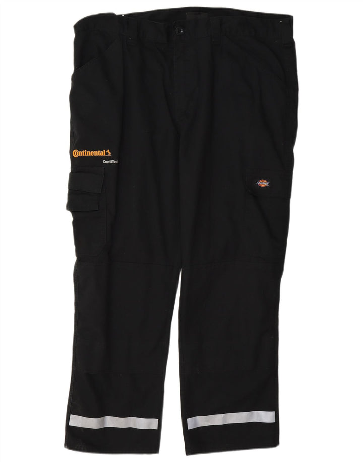 Calças cargo retas masculinas Dickies W40 L28 poliéster colorblock preto