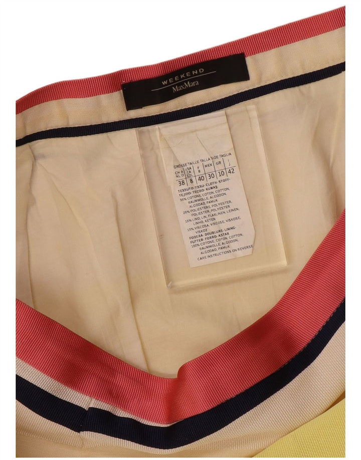 Saia lápis feminina de fim de semana MAX MARA Reino Unido 10 pequena W28 multicolorida