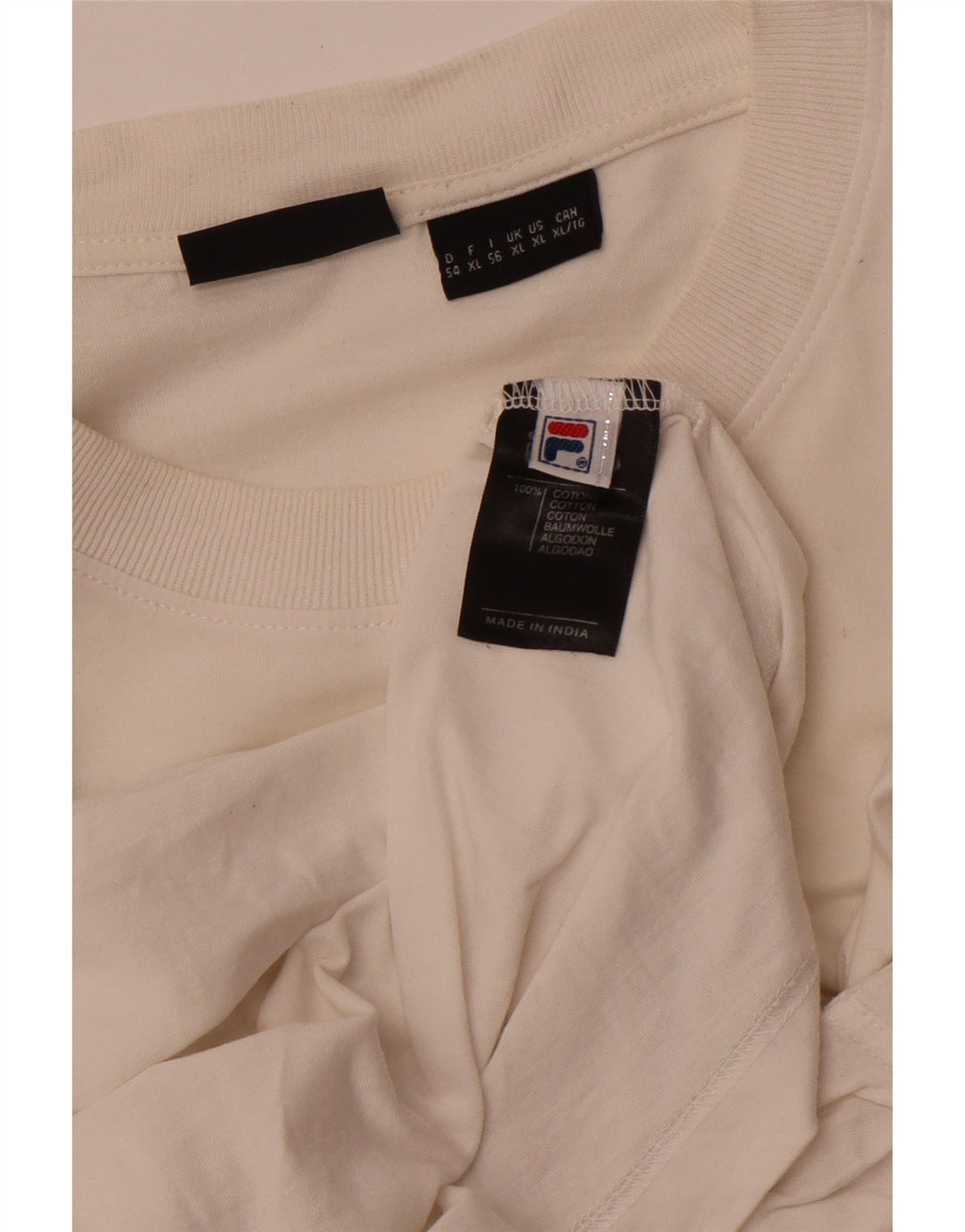 Camiseta masculina gráfica FILA Top XL algodão branco