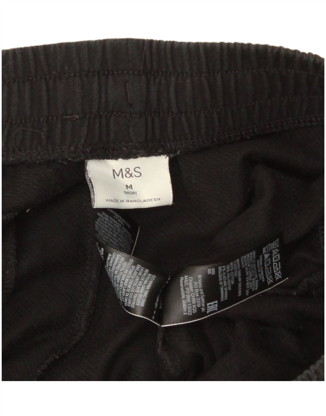 Calça de treino masculina Marks & Spencer de algodão preto médio