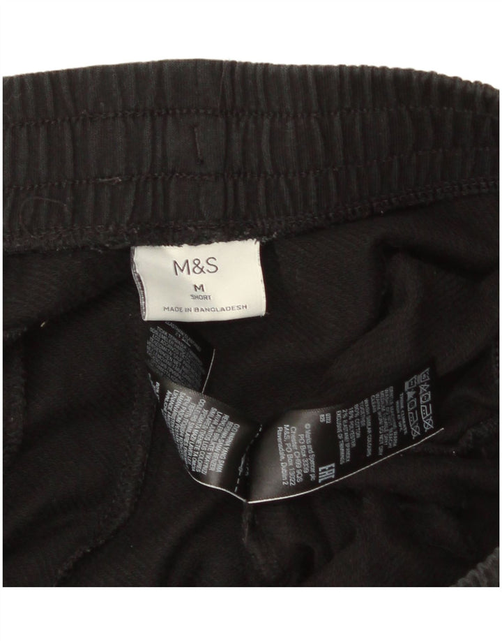 Calça de treino masculina Marks & Spencer de algodão preto médio