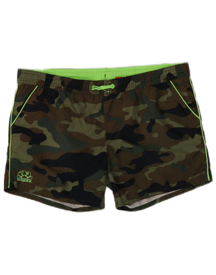 Shorts de natação masculino Sundek grande poliéster camuflado cáqui