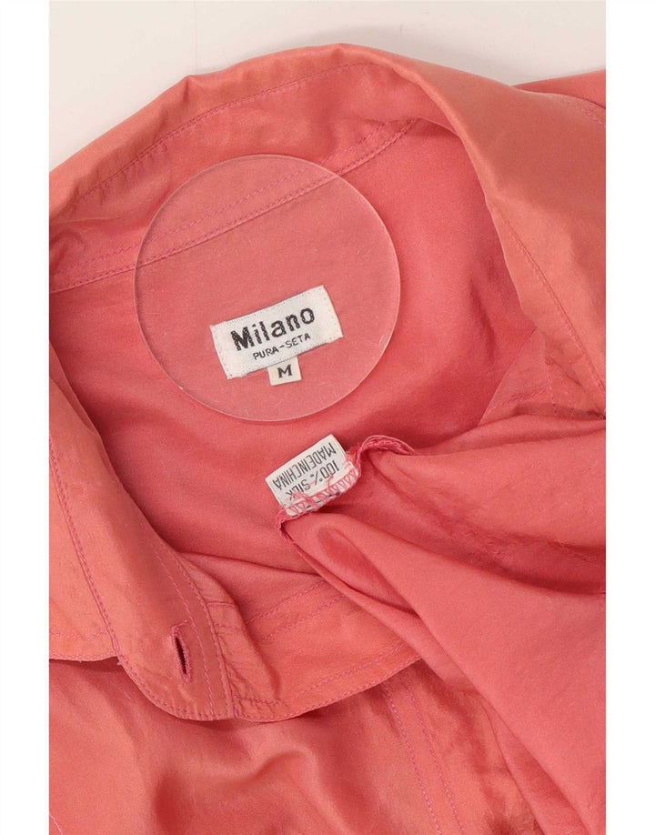 camisa masculina de manga curta milano seda rosa média