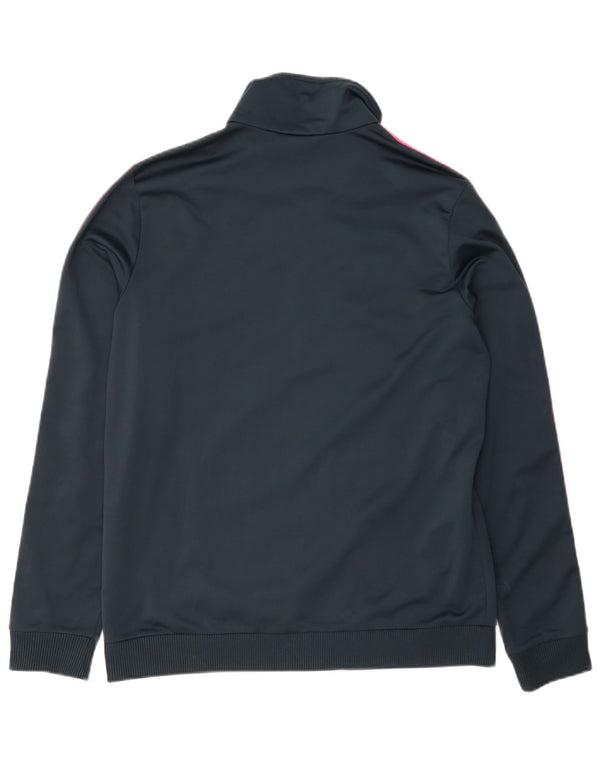Adidas Womens Tracksuit Top Jacket UK 12/14 Médio Azul Marinho Poliéster