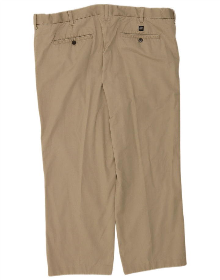 Calça chino masculina Marks & Spencer azul Harbour Pegged W42 L29 bege