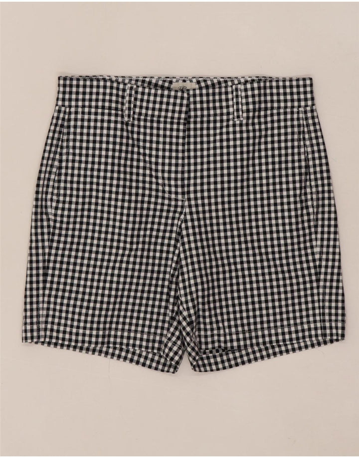 J. CREW Shorts Chino feminino US 6 médio W30 algodão guingão preto