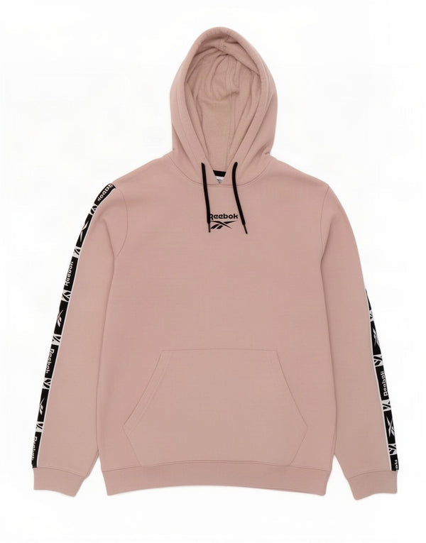 Reebok Mens Graphic Hoodie Jumper Grande Rosa Tie Dye Algodão