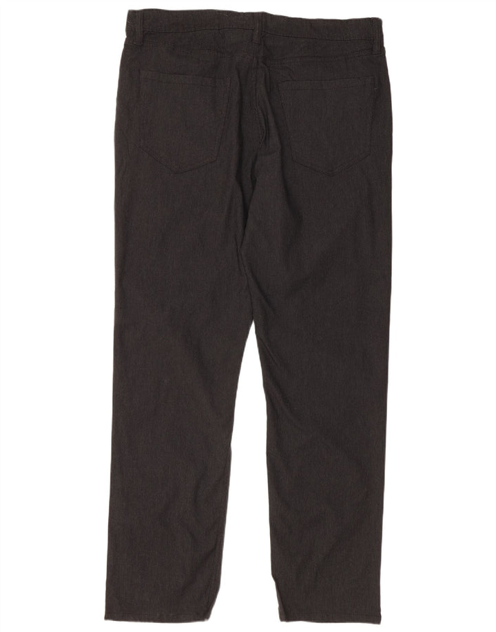 Calça feminina reta casual Izod W36 L32 preto rayon