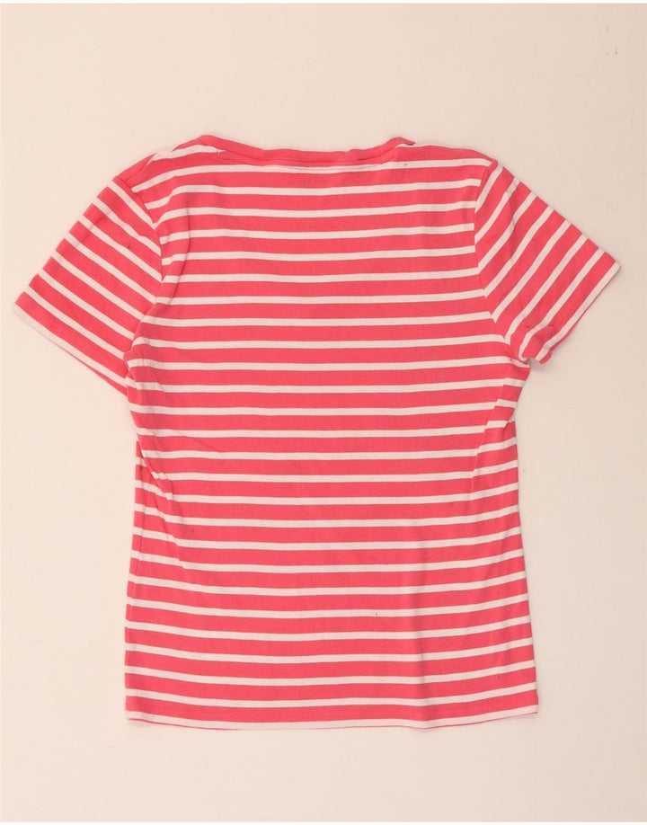 Camiseta feminina TOMMY HILFIGER UK 18 XL algodão listrado rosa