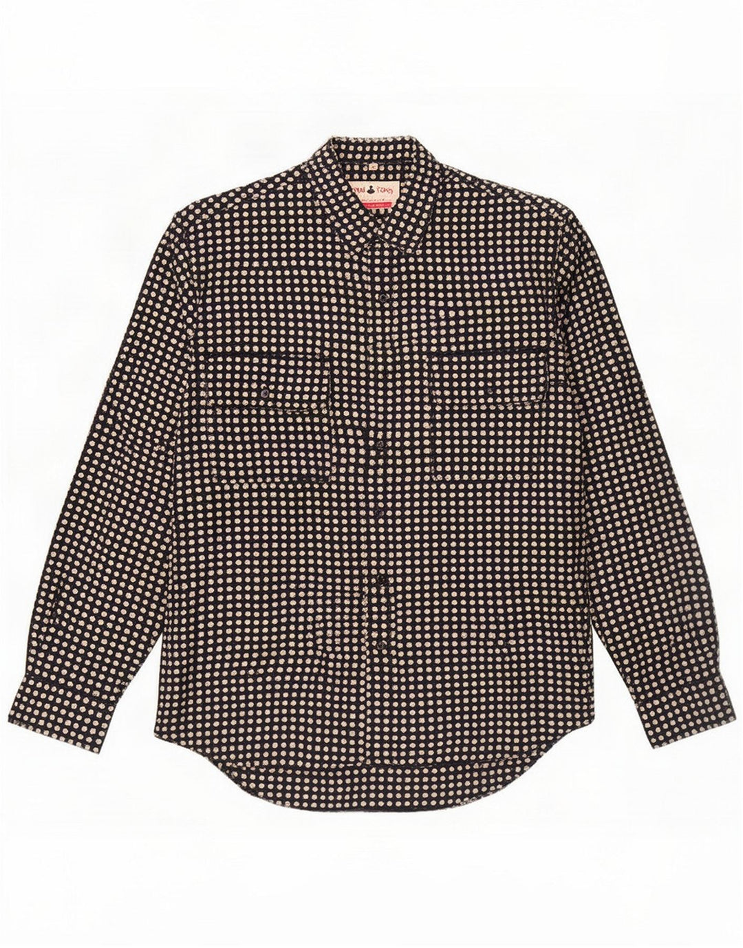 Camisa masculina Royal Coast grande seda geométrica azul marinho