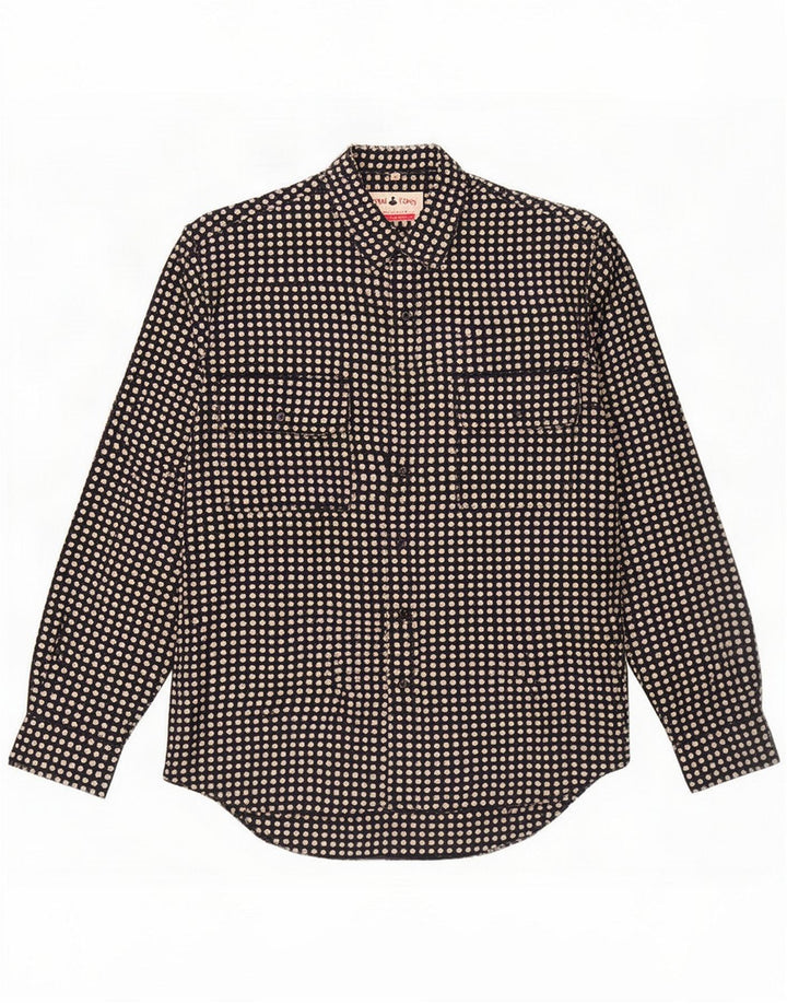 Camisa masculina Royal Coast grande seda geométrica azul marinho