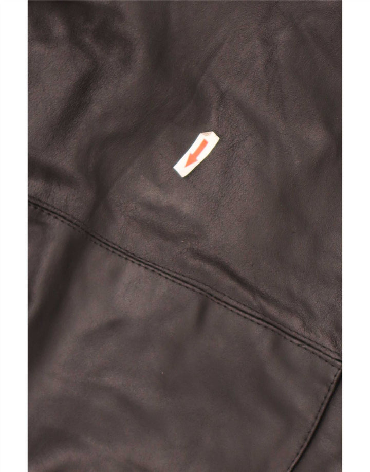 Jaqueta de couro masculina vintage IT 54 2XL couro preto