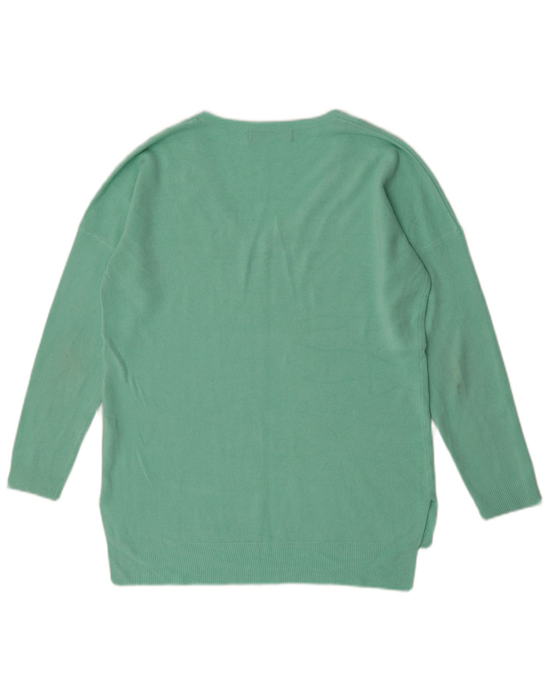 Suéter feminino Marks & Spencer com decote em V Reino Unido 12 acrílico verde médio