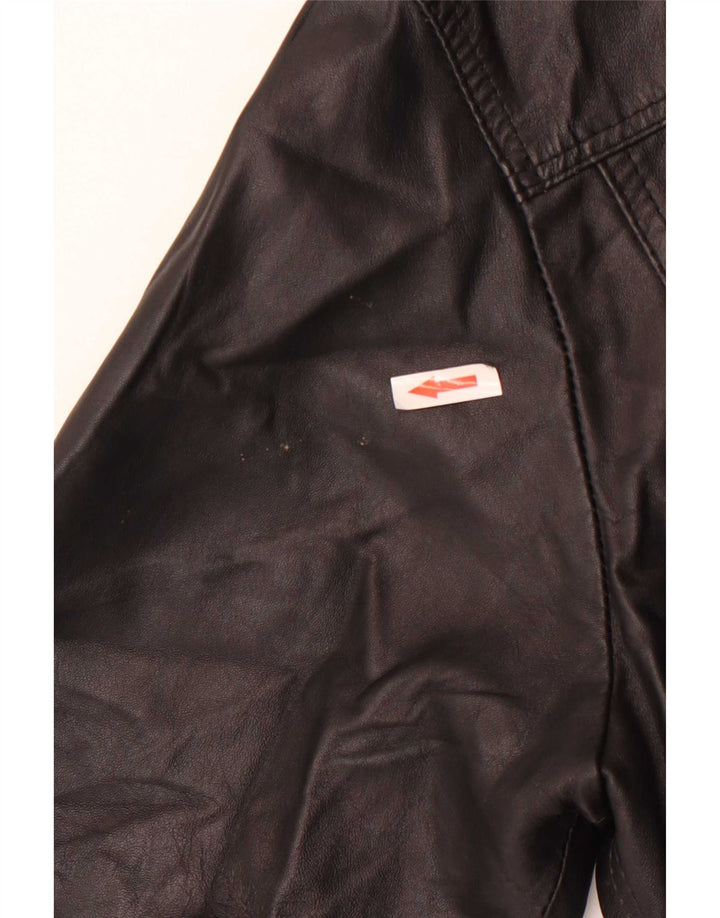 Jaqueta de couro masculina vintage IT 48 preto médio