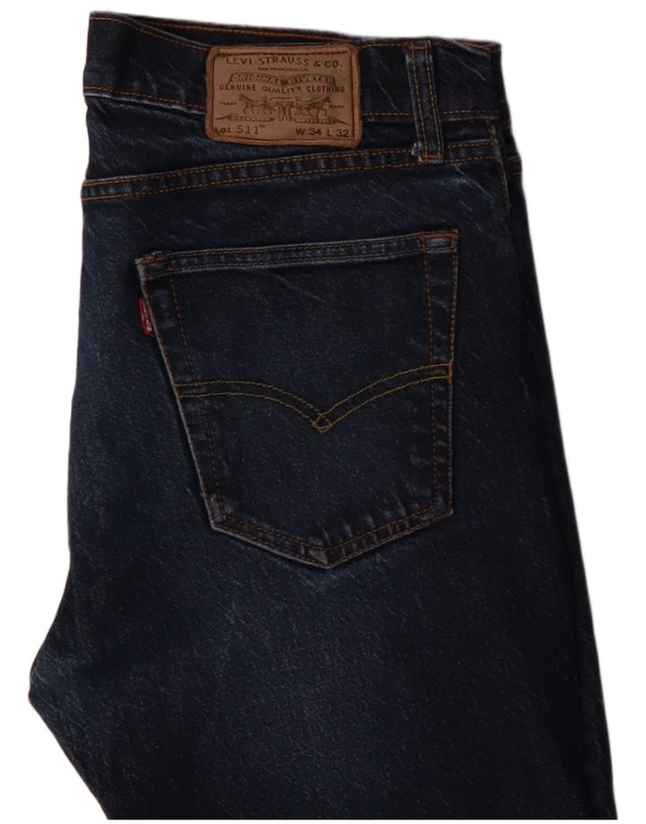 Calça Jeans Levis 511 Slim Masculina W34 L32 Azul Algodão