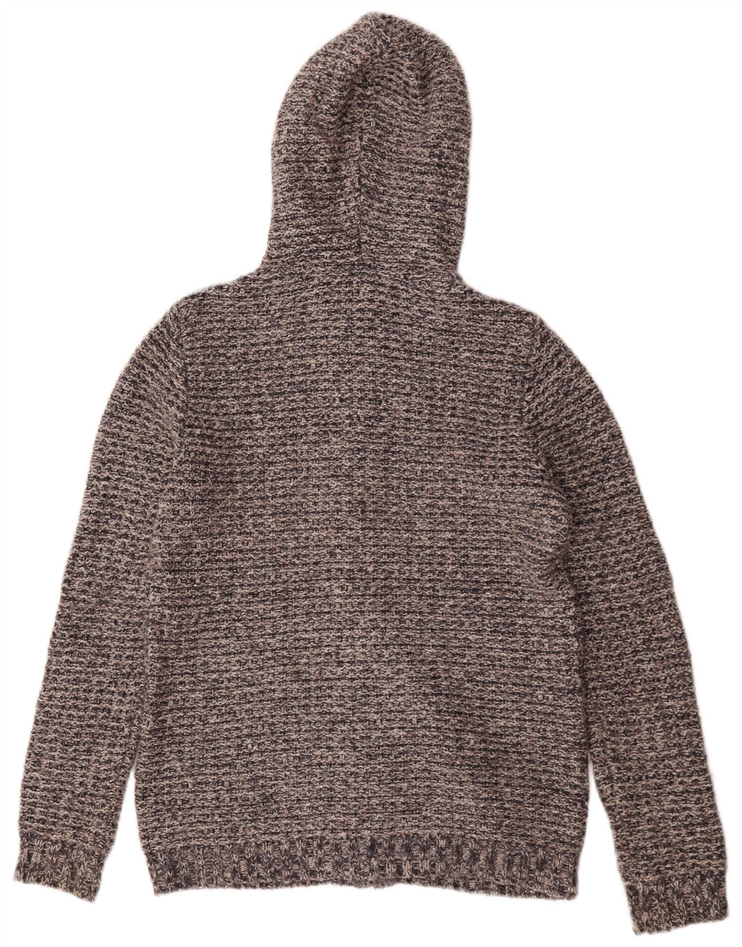 Suéter cardigã feminino com capuz grande Fat Face Reino Unido 12 cinza médio manchado