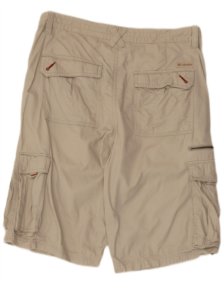 Columbia Mens Cargo Shorts W34 Grande Algodão Bege