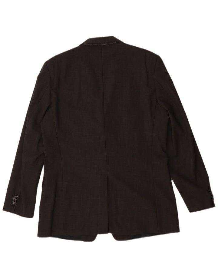 Jaqueta blazer masculina Hugo Boss com 3 botões Reino Unido 50 grande lã preta