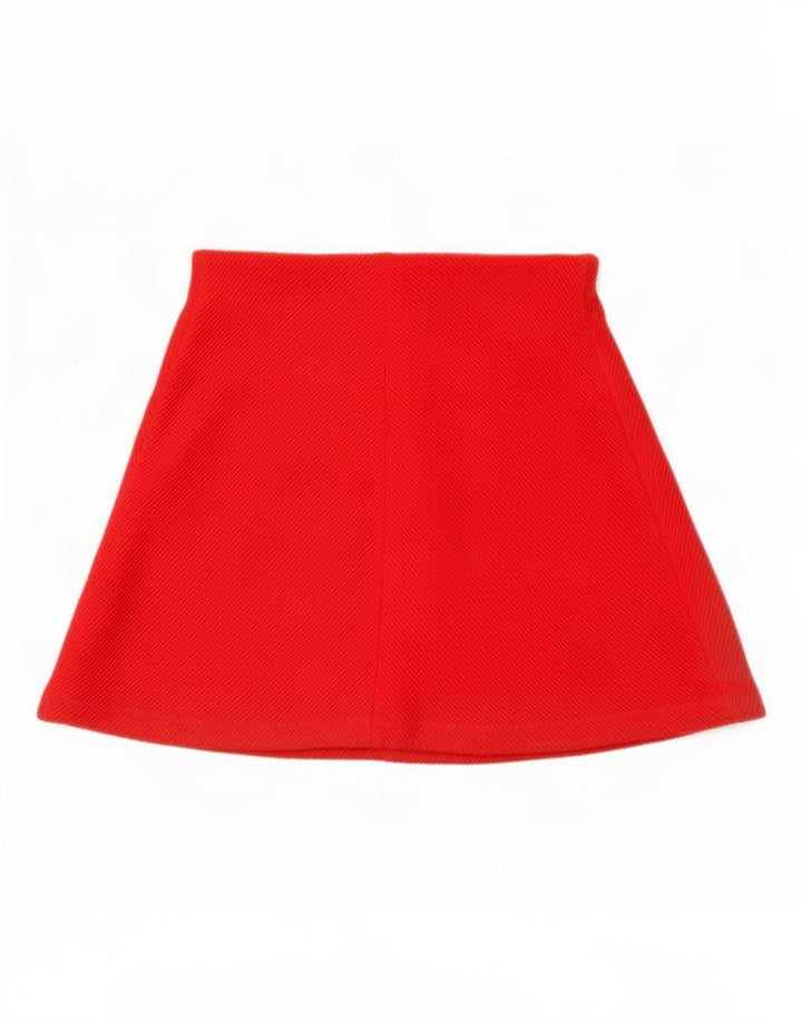 Zara Womens Trafaluc Mini Saia Pequena W26 Poliéster Vermelho
